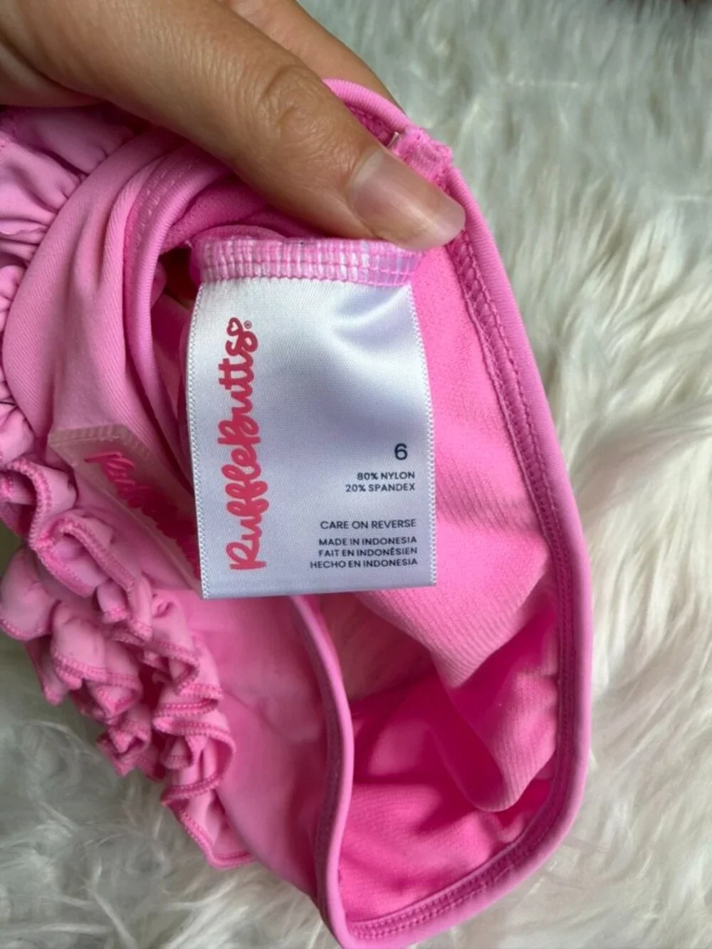 RuffleButts Pink Bathing Suit Bottoms Girls 6